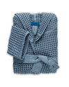 The ONSEN Denim Waffle Bath Robe on a white background.