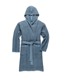 The ONSEN Denim Waffle Bath Robe on a white background.