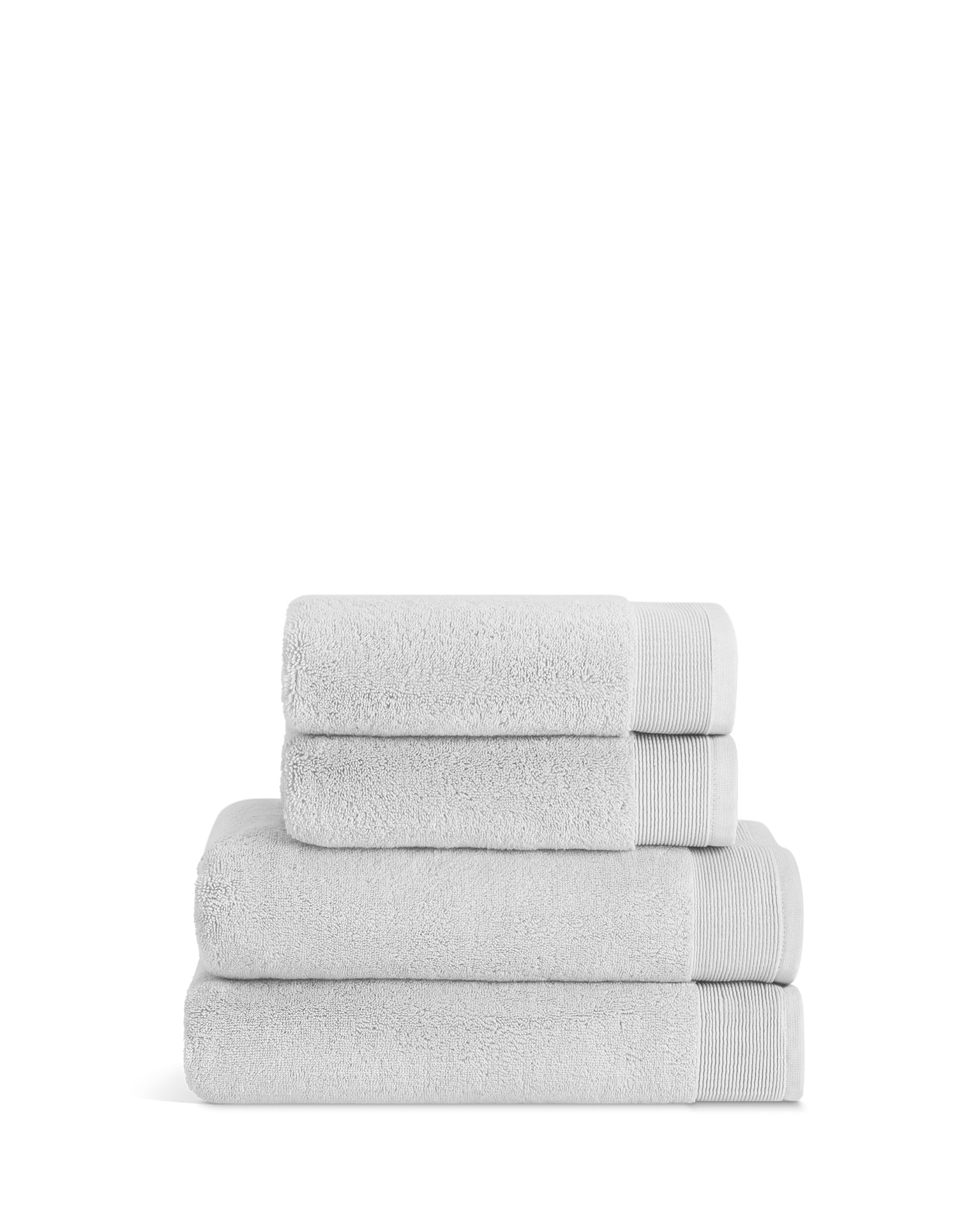 Onsen Plush Bath Towel Set - Luxury, Ultra-Fluffy Bath & Hand Towels, 100% Turkish-Grown Aegean Cotton, Wovey Collection, Fog