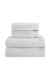 The ONSEN Fog Plush Bath Sheet Set of 4 om a white background.