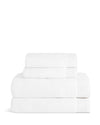 The ONSEN White Plush Bath Sheet set of 4 on a white background. 