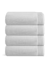 Plush Bath Sheet stacked neatly, made of soft Aegean cotton for a luxurious post-shower experience.