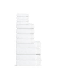 Onsen Plush Bath Towel Move In set in White on a white background. 