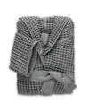 The ONSEN Cinder Grey Waffle Bath Robe on a white background.