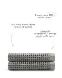 Onsen Hand Towel - 100% Supima Cotton, Lightweight, Cinder Grey