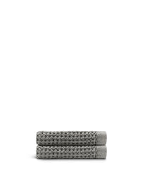 The ONSEN Cinder Grey Waffle Hand Towel Set of 2 on a white background.