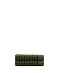 The ONSEN Forest Waffle Hand Towel Set of 2 on a white background.