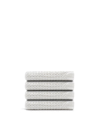 The ONSEN White Waffle Hand Towel Set of 4 on a white background.