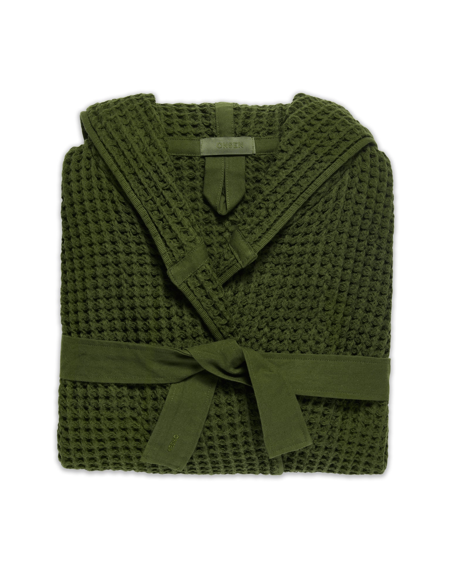 Supima® Waffle Bath Robe- Size Large, Color Forest